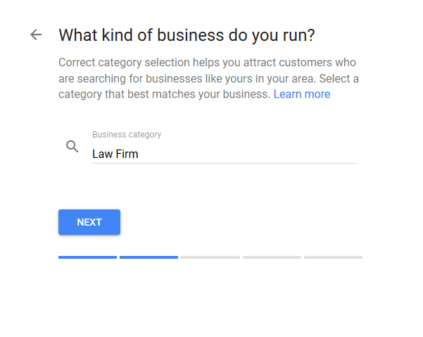 Google My Business Business Category