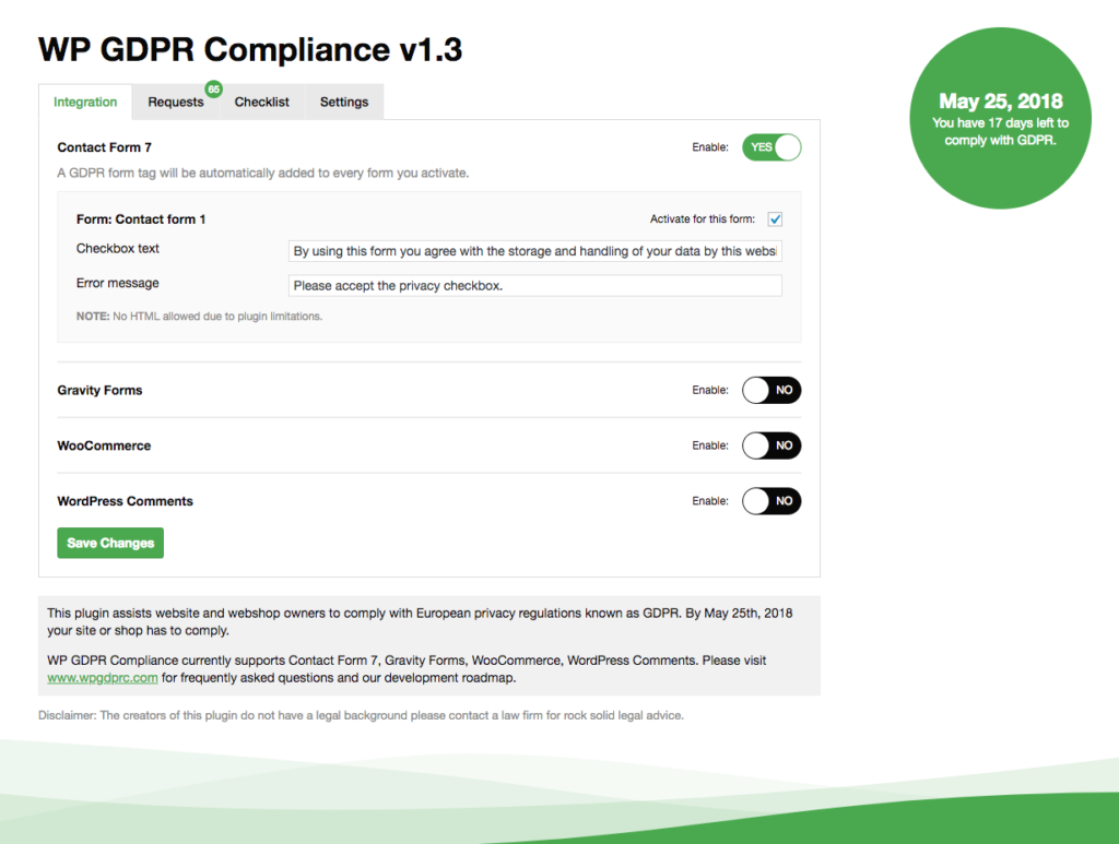 WP GDPR Plugin