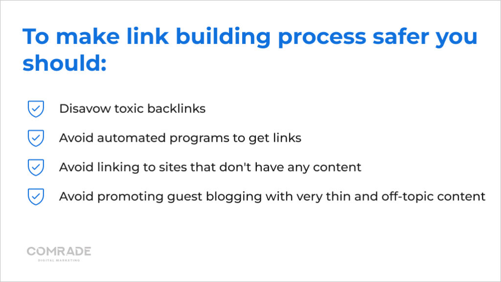 How to make your link building strategy safer
