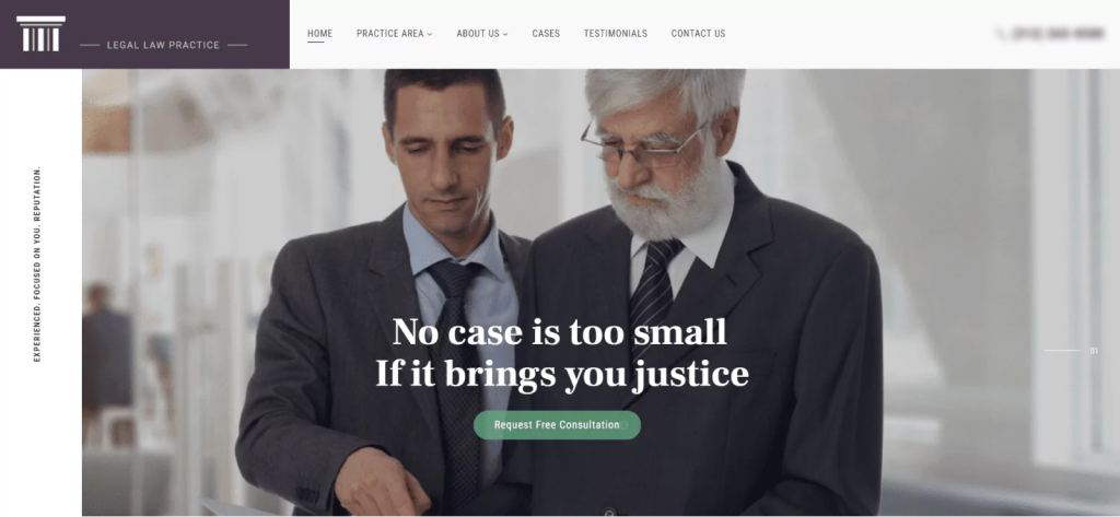 An attorney's website design