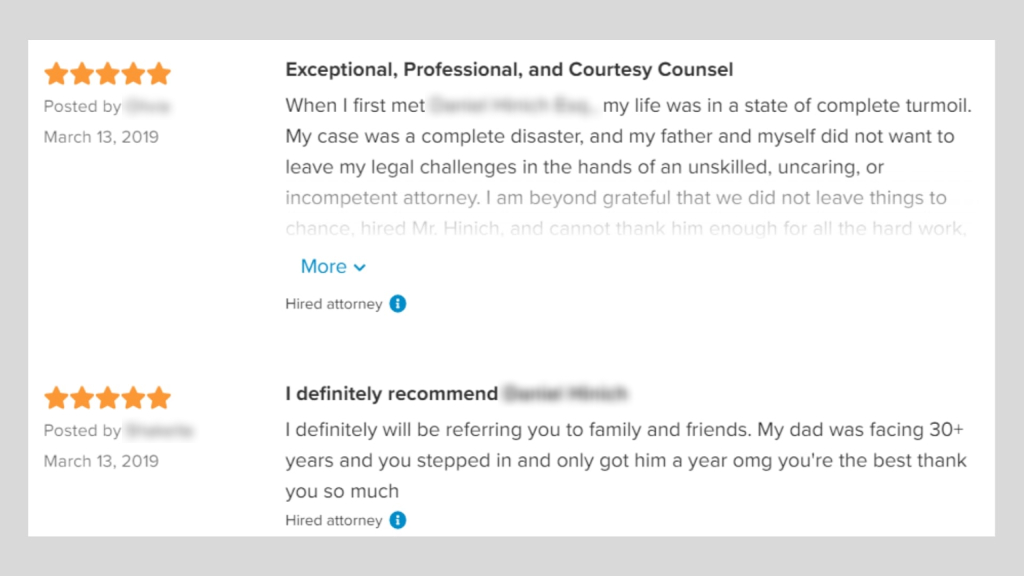Reviews about your law firm are driving forces to success