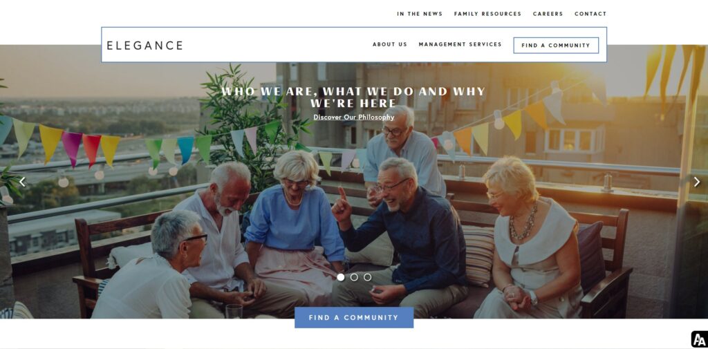 Brookstone Assisted Living Community website design 2022