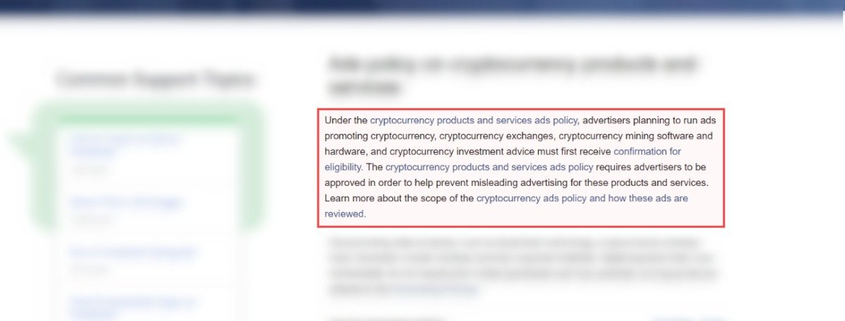 facebook crypto ads policy