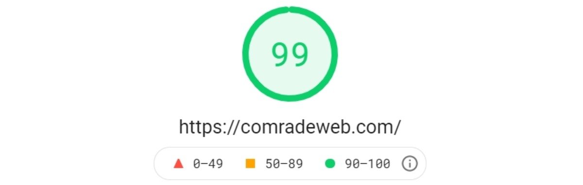 comradeweb.com page speed insights