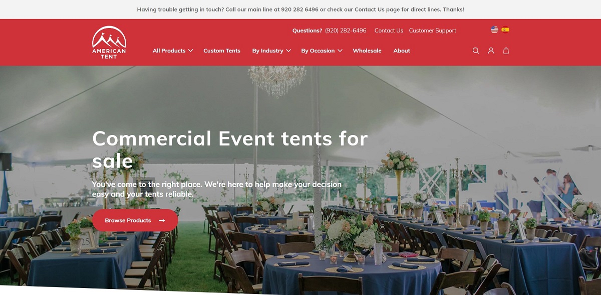 american tent website