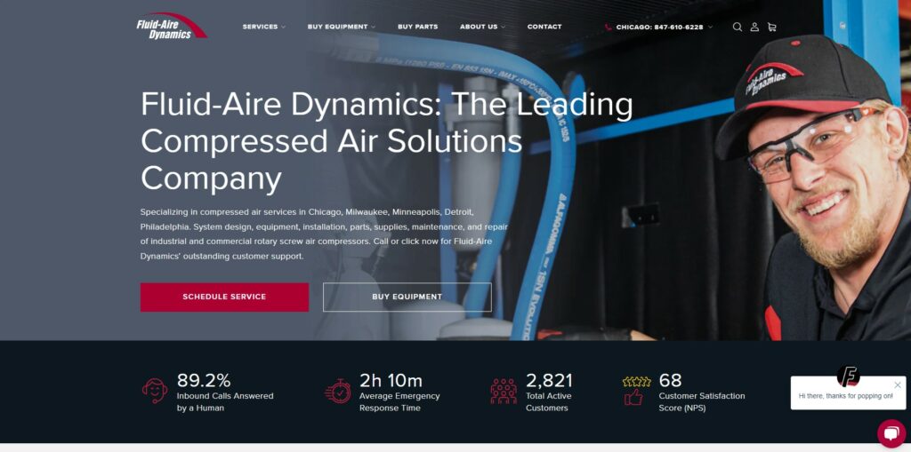 Fluid Aire Dynamics web design