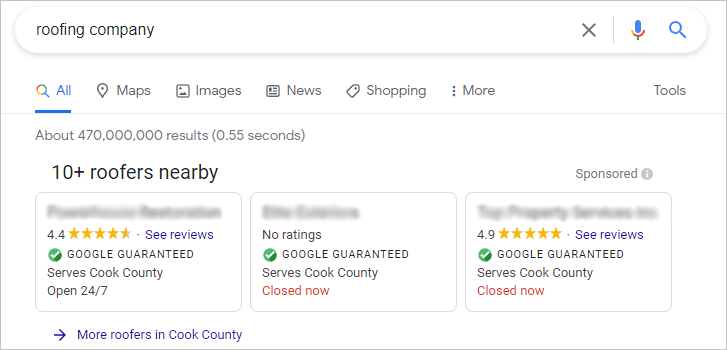 google advertising local search