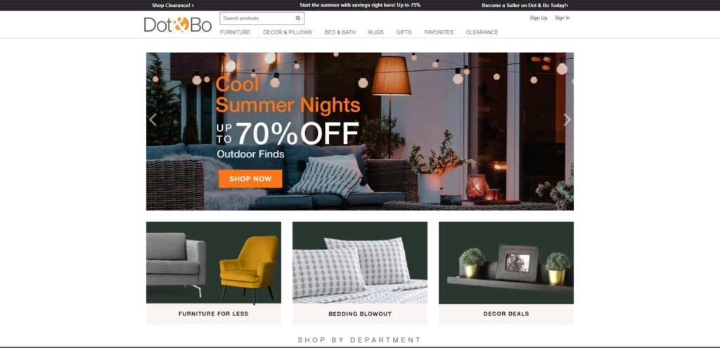 Famous furniture store website