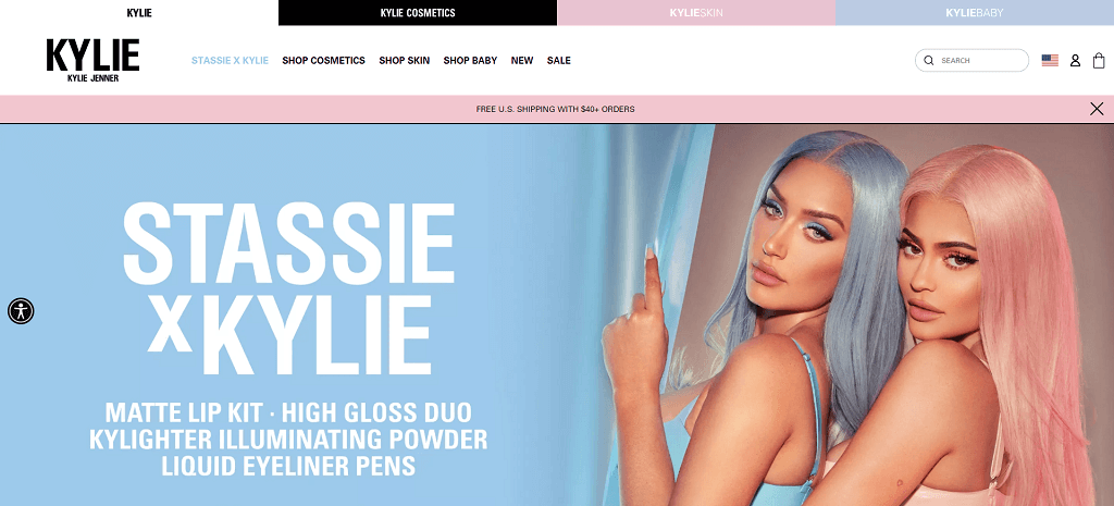 Kylie Cosmetics website