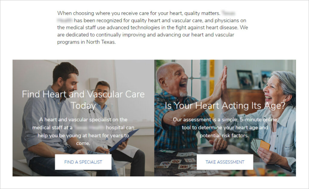 A well-optimized healthcare landing page