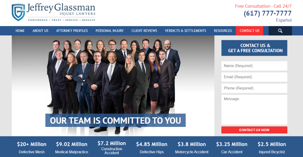 The Law Offices of Jeffrey S. Glassman screenshot