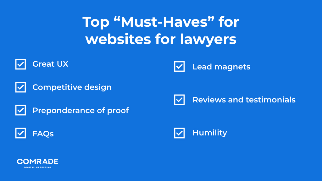Must-haves for building lawyer website