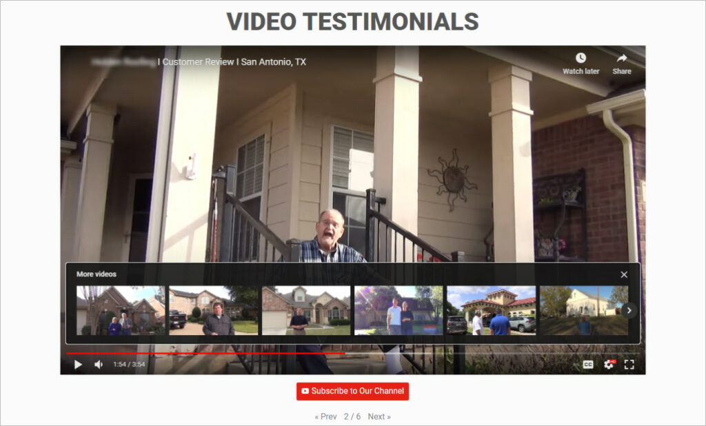 An example of videotestimonial