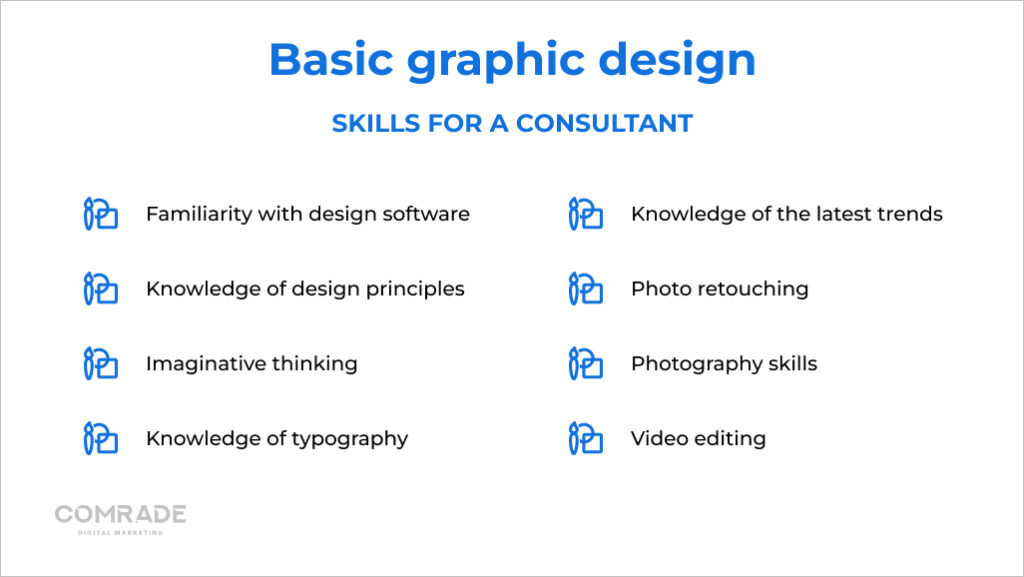 Basic graphic design skills for a legal marketing consultant