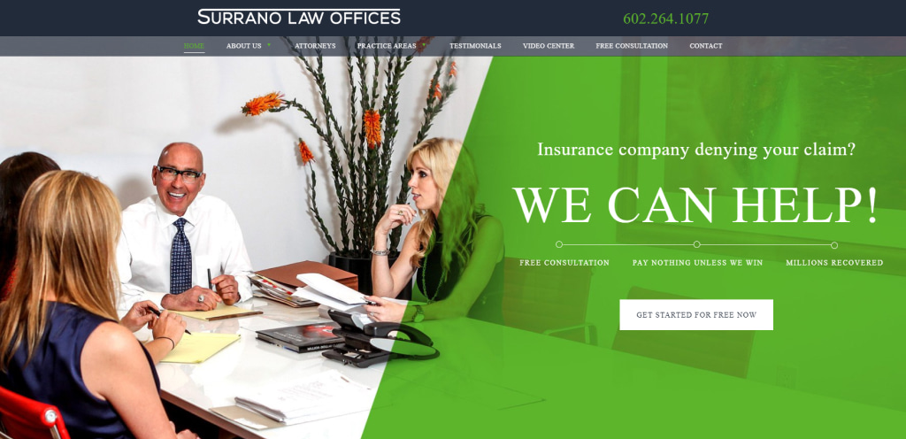 Surrano Law Offices screenshot