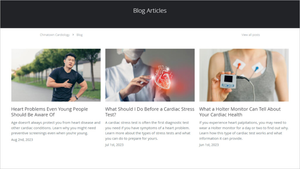 Blog articles for healthcare clients