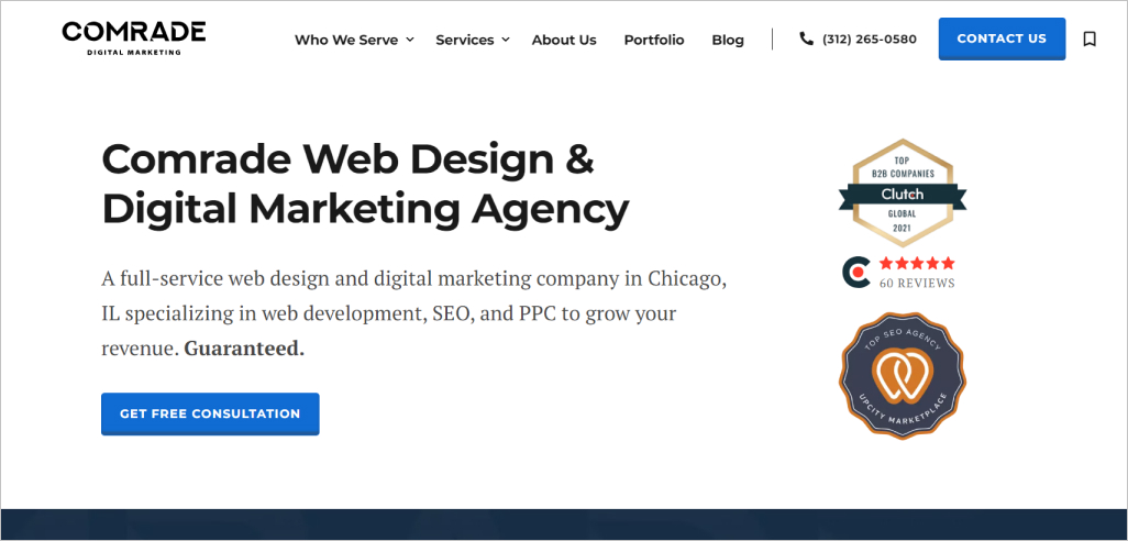 Comrade Web Agency Homepage