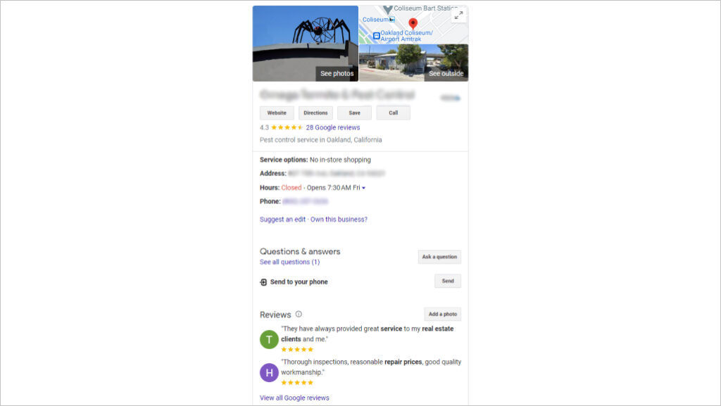 How to set up pest control Google My Businee profile