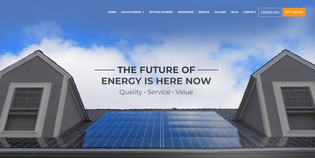 Solar company website design