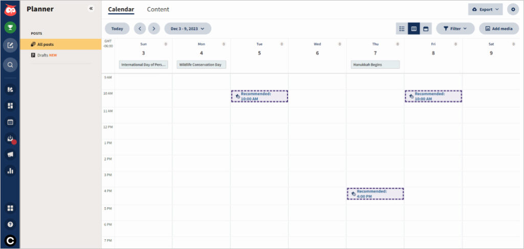 Hootsuite for scheduling