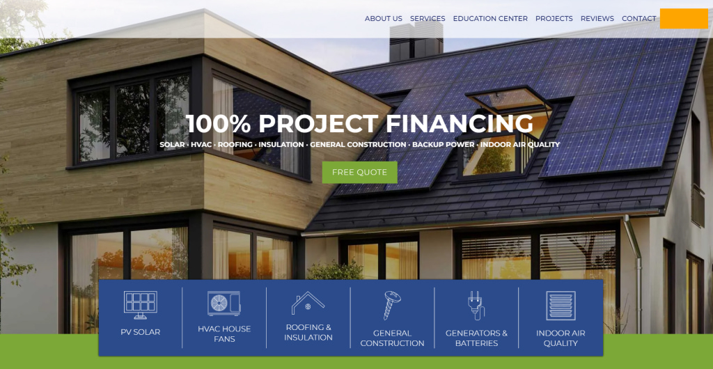 An appealing renewable energy website design