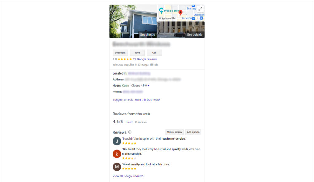 Google My Business for door and window companies