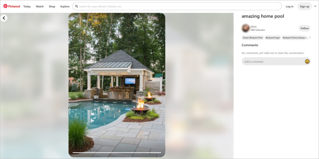 Pinterest for swimming pool companies