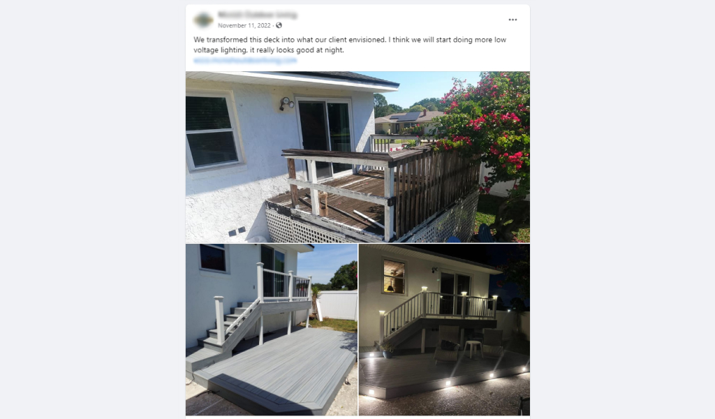Before and after photos of deck buildings