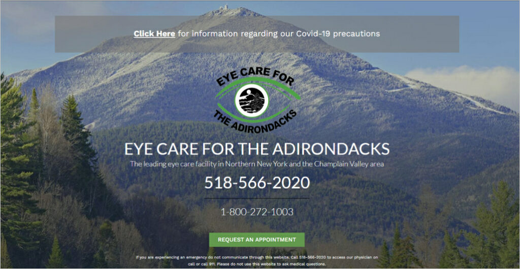 Eye Care for the Adirondacks homepage