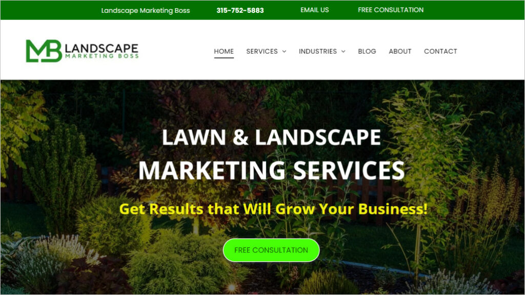 Landscape Marketing Boss homepage