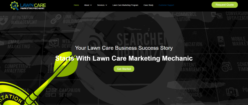 Lawn Care Marketing Mechanic homepage