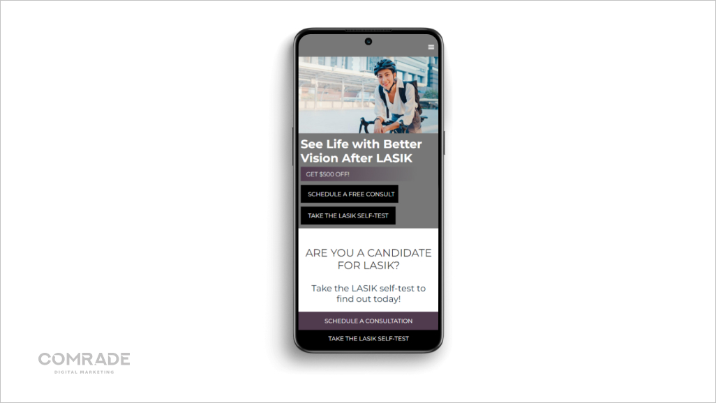 A mobile-friendly ophtalmologist website design