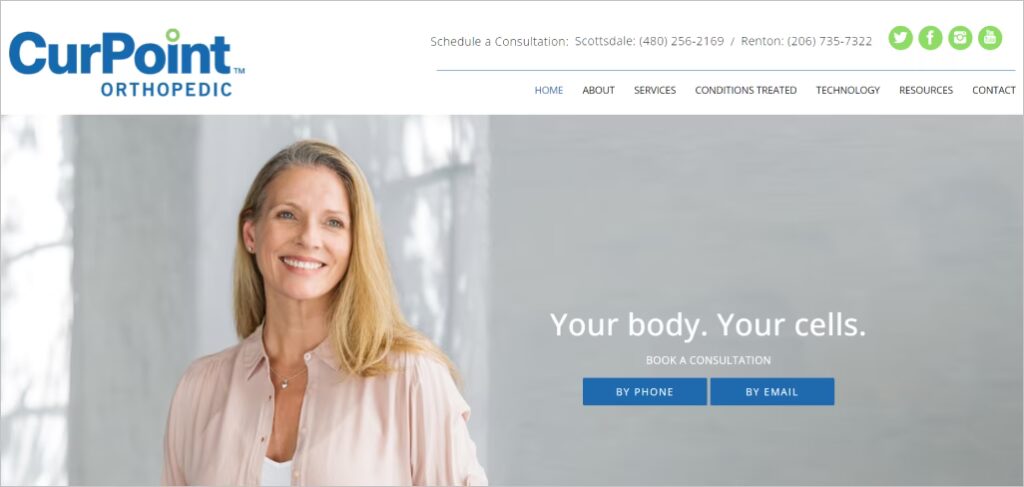 CurPoint Orthopedic's homepage