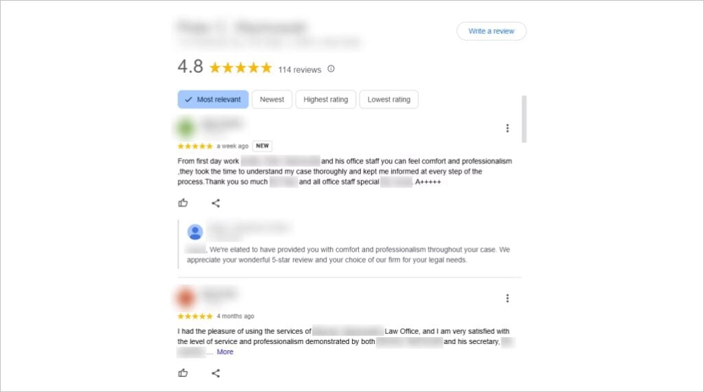 Actively Manage Reviews