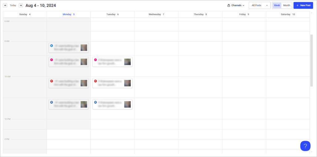 [Image: example of a content calendar layout]