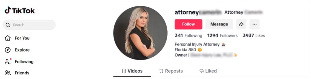 TikTok profile