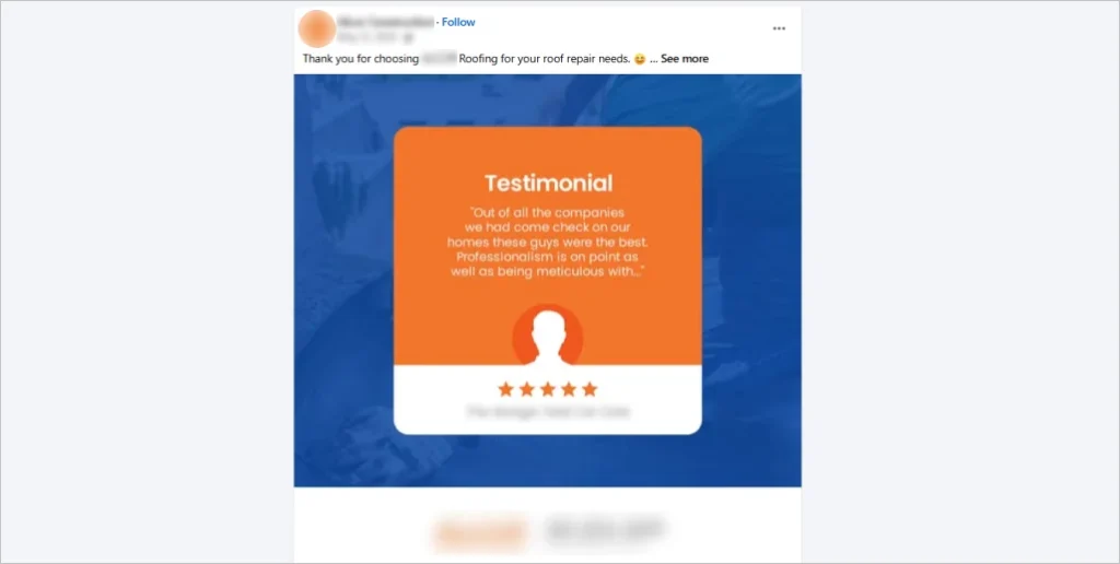 roofing company testimonial