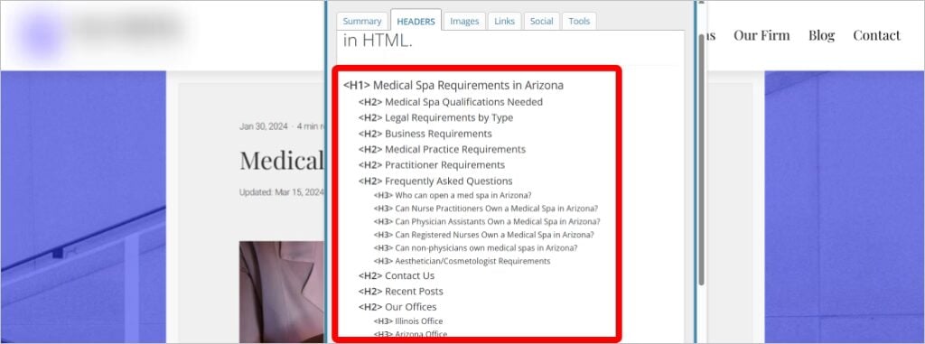 Optimize Headers for Medical Legal Topics