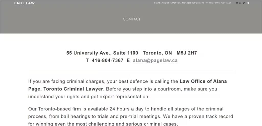 Page Law Contact Page