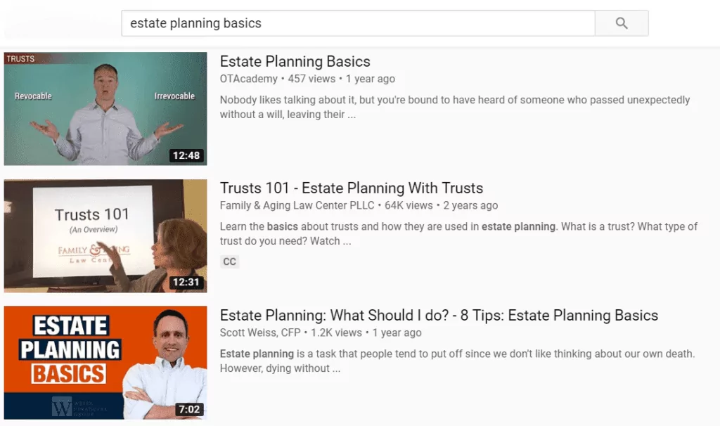 YouTube marketing for estate litigation lawyers