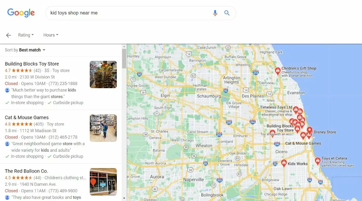 google chicago local search