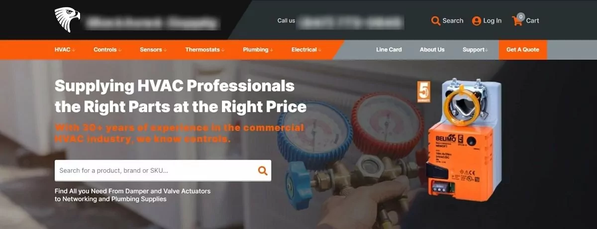 heating, ventilation, and air conditioning company website homepage
