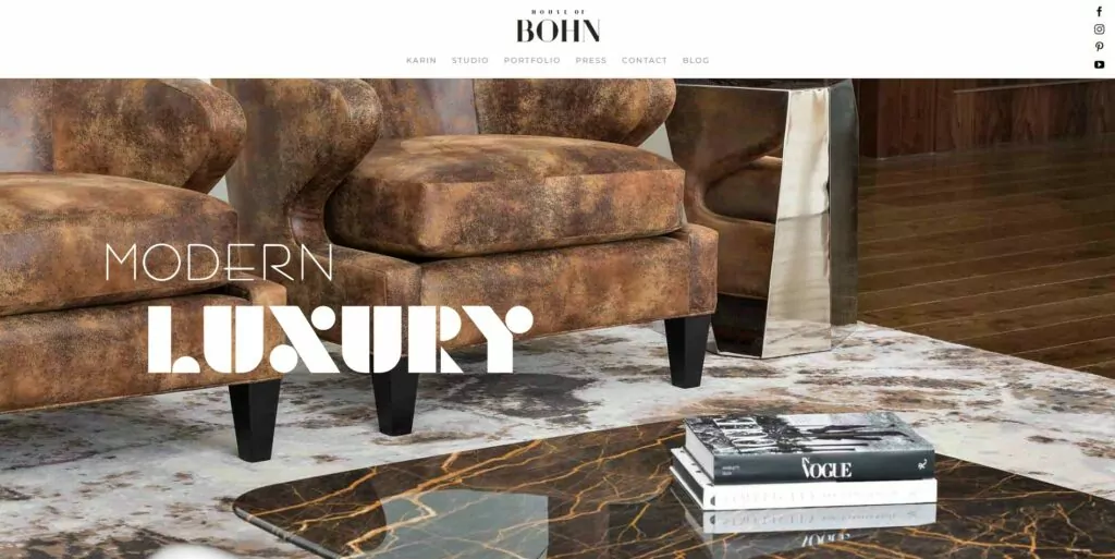 House of bohn website design